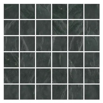 Adoni Black Slate Mosaic Wall and Floor Tile - 2 x 2 in