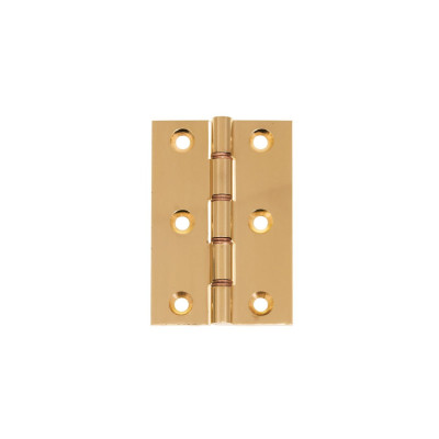 Double Phosphor Bronze Washered Hinge 76x51x3mm Polished Brass