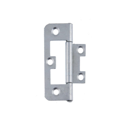 Flush Hinges 75mm Zinc Plated Steel for Cabinet Doors