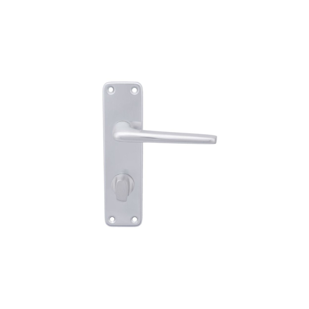 Fire Rated Lever on Backplate Bathroom/Privacy Door Handle 2000 Series Satin Aluminium