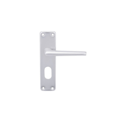 Fire Rated Lever on Backplate Oval Profile Door Handle 2000 Series Satin Aluminium