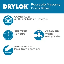 Pourable Masonry Crack Filler 32 -fl oz Stucco Mortar Concrete Crack repair
