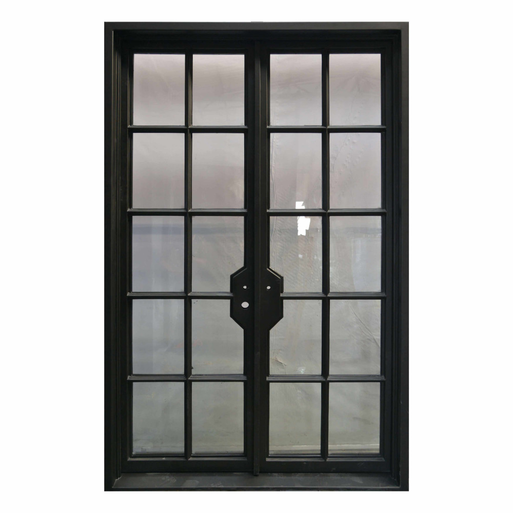Iron Frosted French Door With Tempered Glass